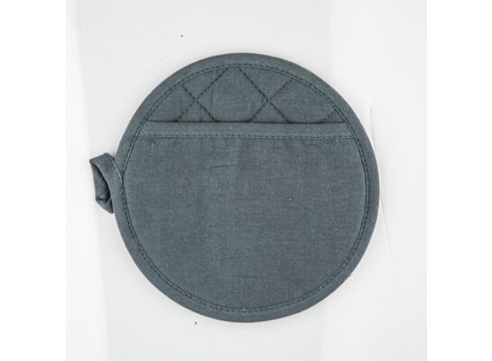 Łapka z kieszonką okrągła IV 18 x 18 cm bawełniana grafitowa