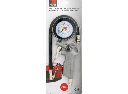 Pistolet do pompowania z manometrem na szybkozłączkę 4Car
