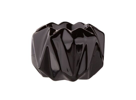 Świecznik porcelanowy czarny 9 x 9 x 6 cm