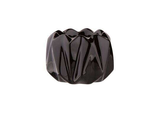 Świecznik porcelanowy czarny 7 x 7 x 5 cm