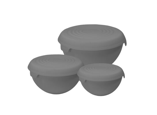 Komplet 3 misek z pokrywami 6 l, 3 l, 1,5 l szary