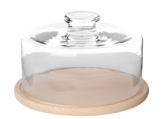 Pojemnik na ser z drewnianym spodem śr. 24 cm