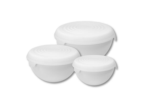 Komplet 3 misek z pokrywami 6 l, 3 l, 1,5 l biały