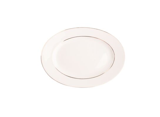 Półmisek owalny Nova ecru 24 cm złota linia Maria Paula