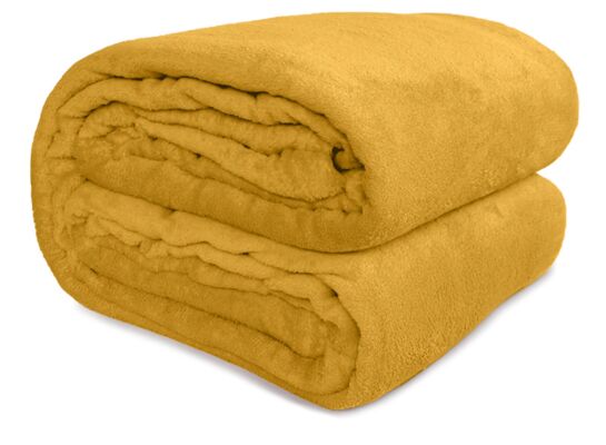 Koc TAGO 200 x 220 cm musztardowy