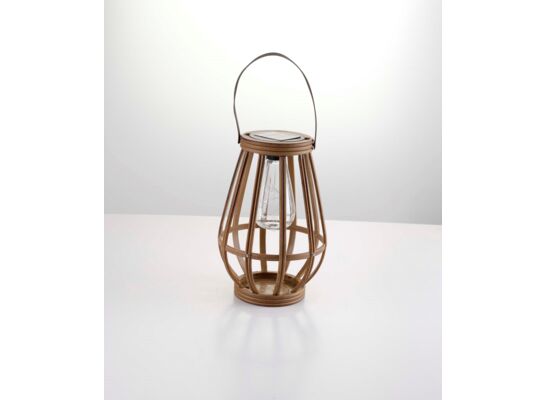Lampion solarny naturalny bambus 16,5 x 16,5 x 24,5 cm