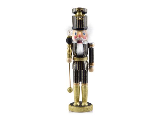Dziadek do orzechów SANTA LILA 38 cm czarno-złoty