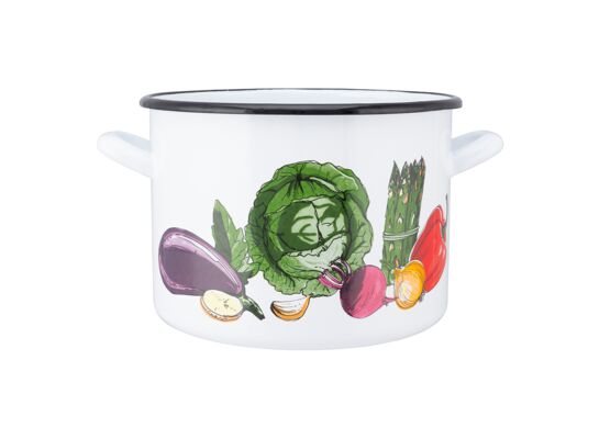 Garnek prosty 5,8 l śr. 22 cm wys. 16 cm dek. warzywa