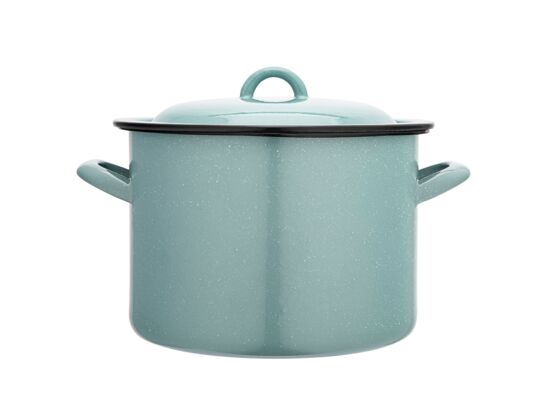 Garnek prosty 7,5 l śr. 24 cm wys. 17 cm szałwiowy nakrapiany