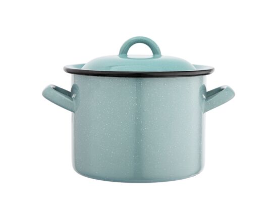 Garnek prosty 2,2 l śr. 16 cm wys. 12 cm szałwiowy nakrapiany