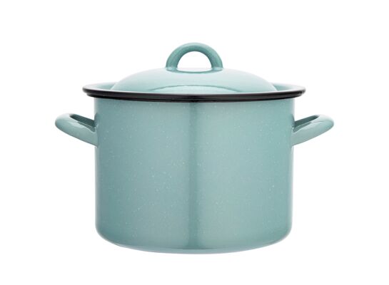 Garnek prosty 3,3 l śr. 18 cm wys. 14 cm szałwiowy nakrapiany