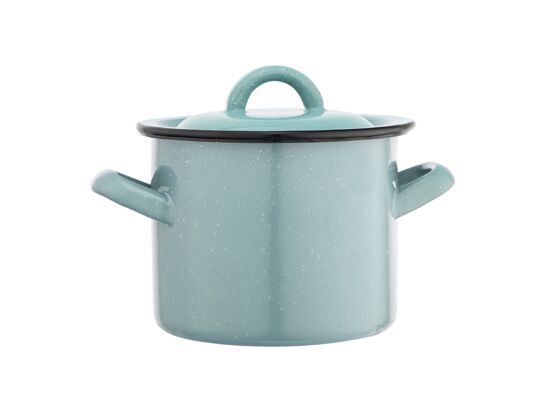 Garnek prosty 1,5 l śr. 14 cm wys. 11 cm szałwiowy nakrapiany