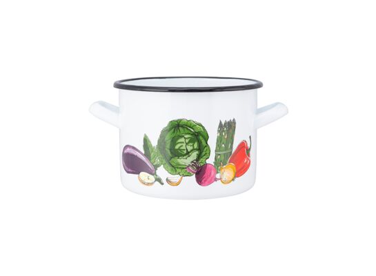 Garnek prosty 1,5 l śr. 14 cm wys. 11 cm dek. warzywa