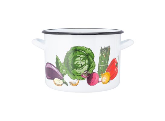 Garnek prosty 4,4 l śr. 20 cm wys. 15 cm dek. warzywa
