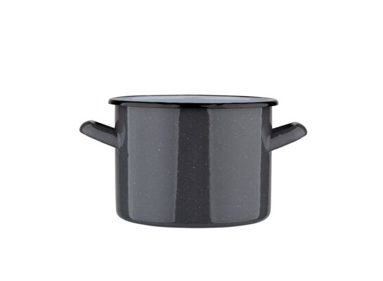 Garnek prosty 1,5l śr. 14 cm wys. 11 cm szary nakrapiany
