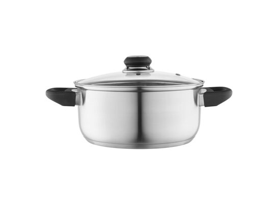 Garnek nierdzewny 3,2 l 22 cm z pokrywą szklaną Emilio