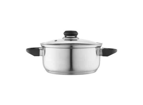 Garnek nierdzewny 2,5 l 20 cm z pokrywą szklaną Emilio