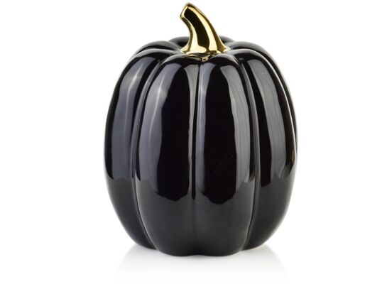 Figurka ceramiczna dynia HTC9321 13 x 3 x 16,5 cm czarna