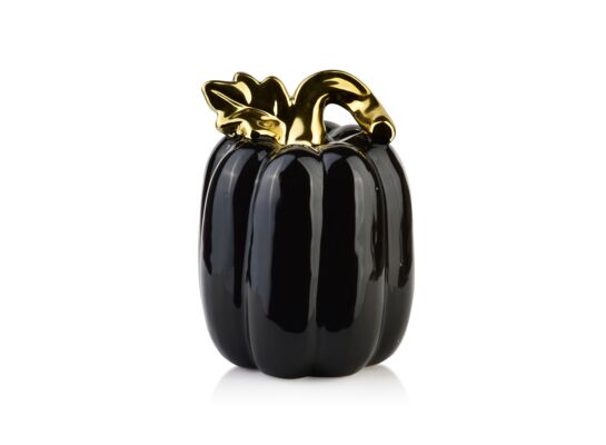 Figurka ceramiczna dynia HTC9222 10,5 x 10,3 x 13,8 cm czarna