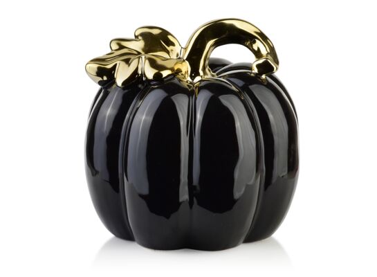 Figurka ceramiczna dynia HTC9246 16 x 16 x 15,6 cm czarna