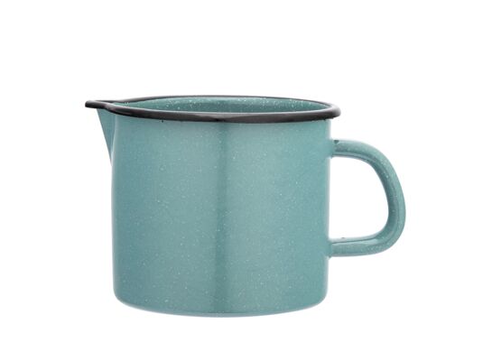 Kubek emaliowany z dzióbkiem 1,15 l szałwiowy nakrapiany