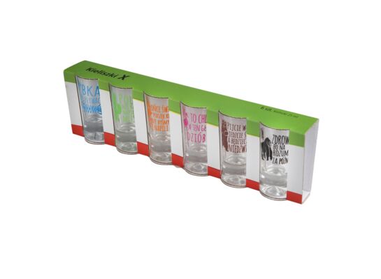 Komplet 6 kieliszków do wódki Humor zwierzęta 25 ml