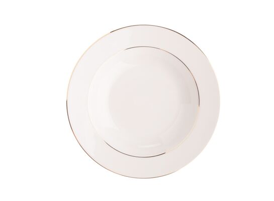 Talerz głęboki 23 cm ecru nova/klasyka złota linia MariaPaula