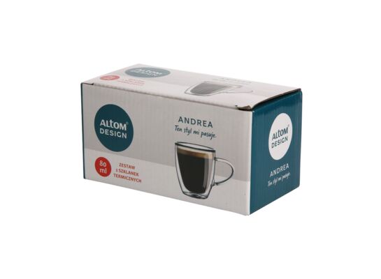 Zestaw 2 filiżanek termicznych Andrea 80 ml