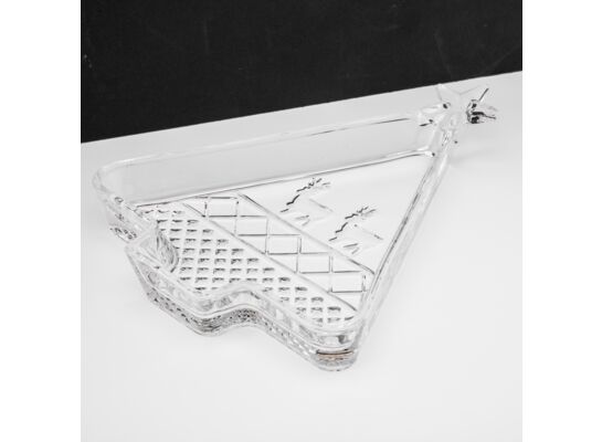 Talerz dekoracyjny choinka 20,3 x 3 cm transparentny