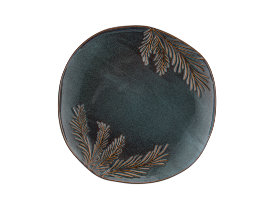Talerz płytki 20 cm zielono-brązowy