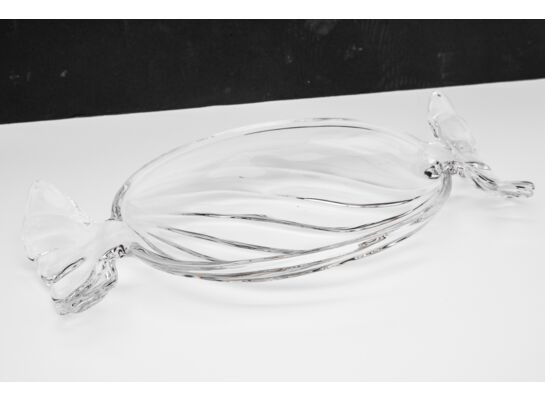 Talerz dekoracyjny cukierek 22,9 x 3 cm transparentny