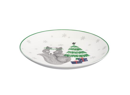 Talerz deserowy Winter friends NBC 21 cm dek. lisek