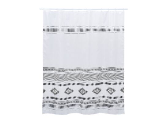 Zasłonka prysznicowa TXT ETNO 180 x 200 cm czarno/biały