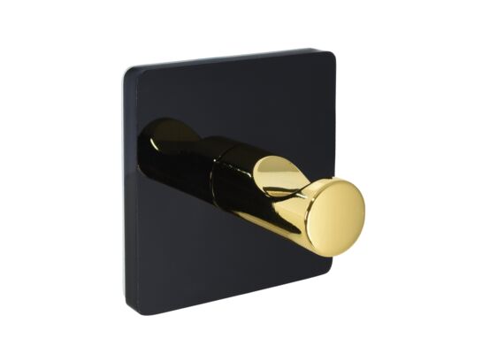 Wieszaczek samoprzylepny kwadratowy STYLE 5 x 5 cm 1 szt. czarny/złoty