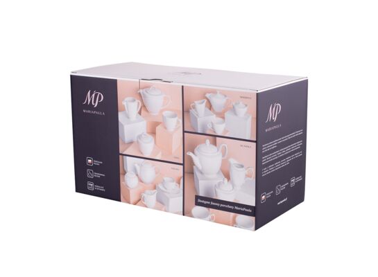 Zestaw kawowy 21-elementowy k;asyka biała MariaPaula