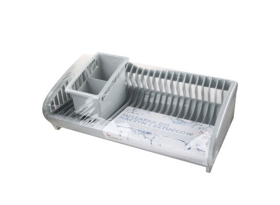 Suszarka do naczyń z ociekaczem jasny szary 47,5 x 22 x 20 cm