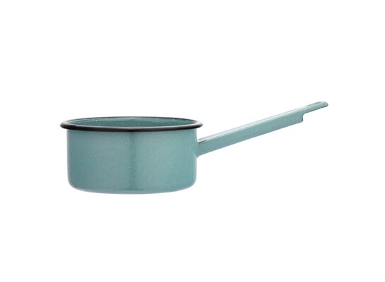 Rondel emaliowany z trzonkiem 1,0 l śr. 14 cm szałwiowy nakrapiany