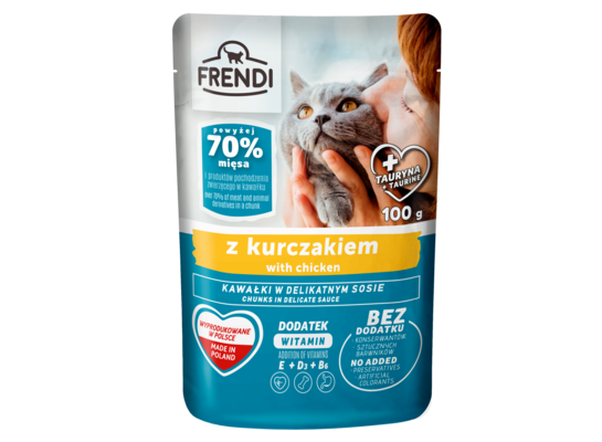 Karma dla kota kawałki w sosie z kurczakiem 100 g Frendi