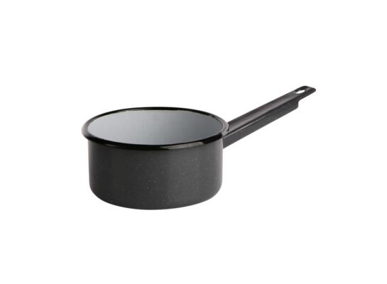 Rondel emaliowany z trzonkiem 1,0 l Śr.14 cm szary nakrapiany