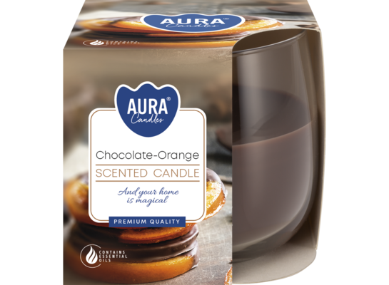 Świeca w szkle SN71-340 Czekolada-Pomarańcza BISPOL