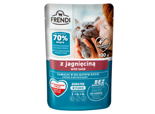 Karma dla kota kawałki w sosie z jagnięciną 100 g Frendi