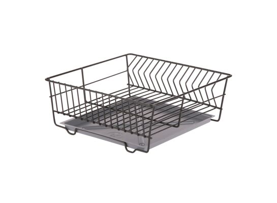 Suszarka zlewozmywakowa kwadrat 32 cm czarna z tacką