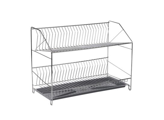 Suszarka do naczyń 2-poziomowa 50 cm z tacką chrom