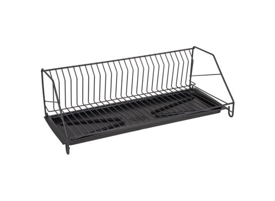 Suszarka do naczyń 1-poziomowa 50 cm czarna z tacką