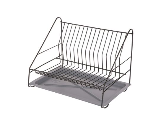 Suszarka do naczyń 1-poziomowa 35 cm SMART czarna z tacką