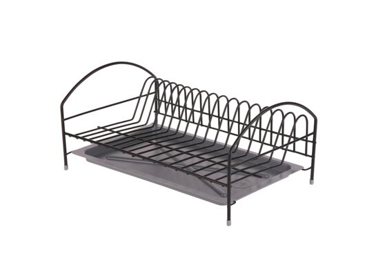 Suszarka do naczyń 1-poziomowa 40 cm czarna z tacką