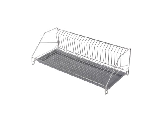 Suszarka do naczyń 1-poziomowa 50 cm z tacką srebrna