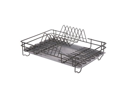 Suszarka do naczyń 1-poziomowa 35 cm czarna z tacką