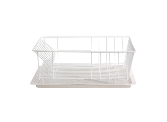 Suszarka zlewozmywakowa prostokąt 36 x 29 cm biała z tacką