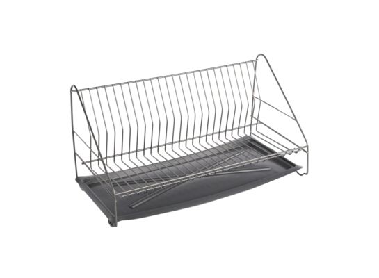 Suszarka do naczyń 1-poziomowa 50 cm srebrna z tacką